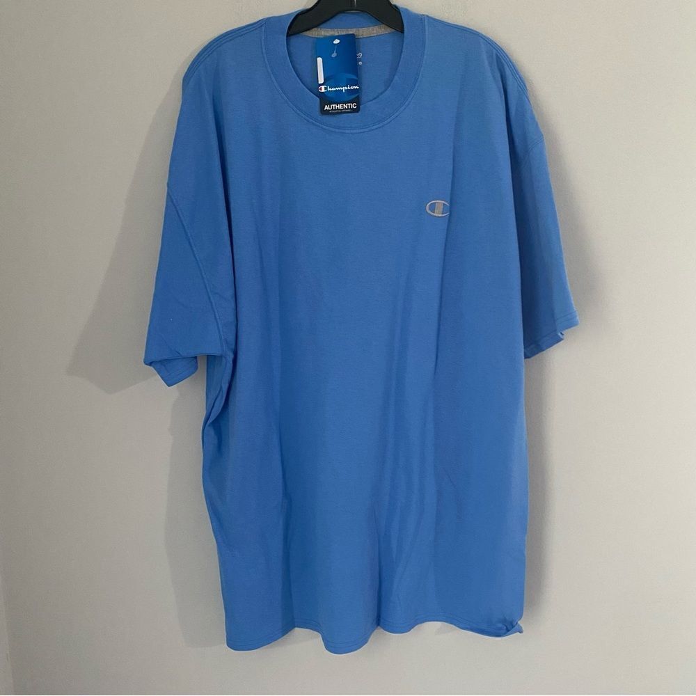 Champion Men’s Crew Neck Short Sleeve Solid Blue Teeshirt size 2XL 100% Cotton